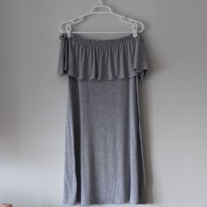Grey Casual Off Shoulders Mini Dress Size L Abercrombie